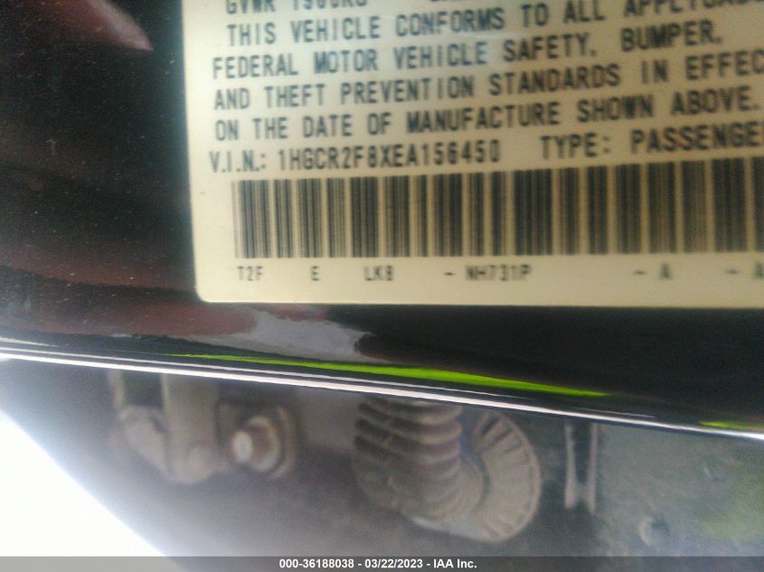 2014 HONDA ACCORD SEDAN EX-L - 1HGCR2F8XEA156450