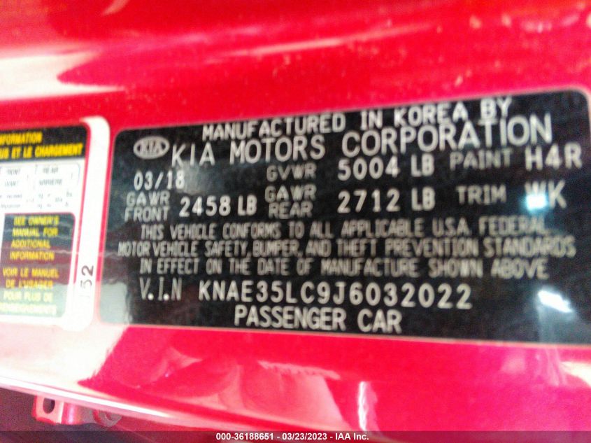 2018 KIA STINGER GT - KNAE35LC9J6032022