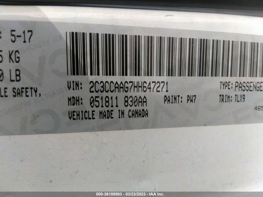 2017 CHRYSLER 300 LIMITED - 2C3CCAAG7HH647271