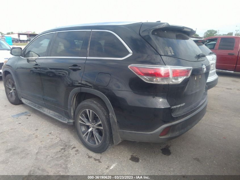 2016 TOYOTA HIGHLANDER XLE - 5TDKKRFHXGS503062