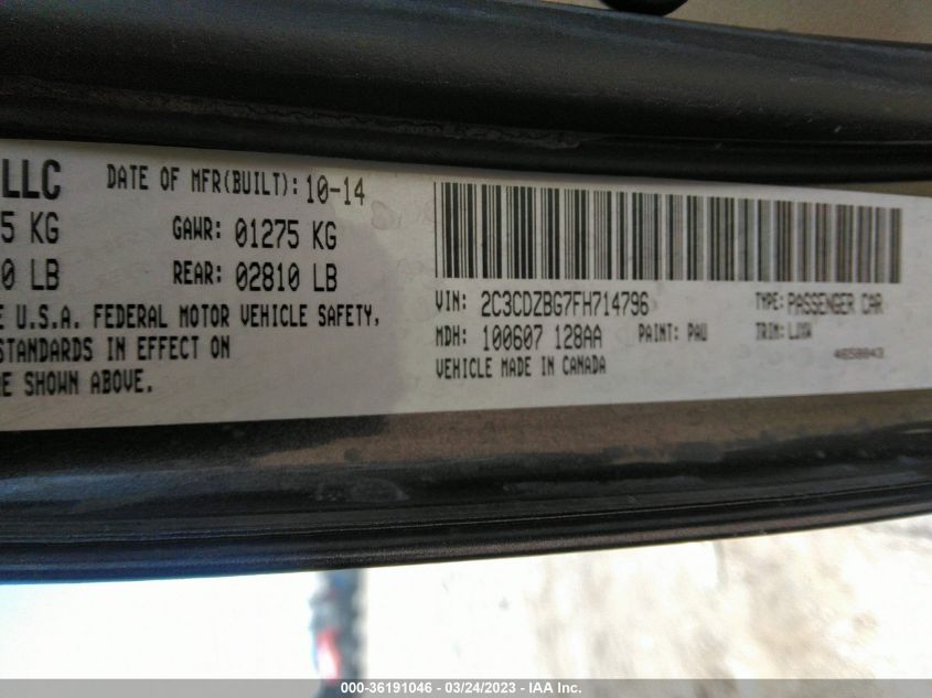 2015 DODGE CHALLENGER SXT PLUS - 2C3CDZBG7FH714796