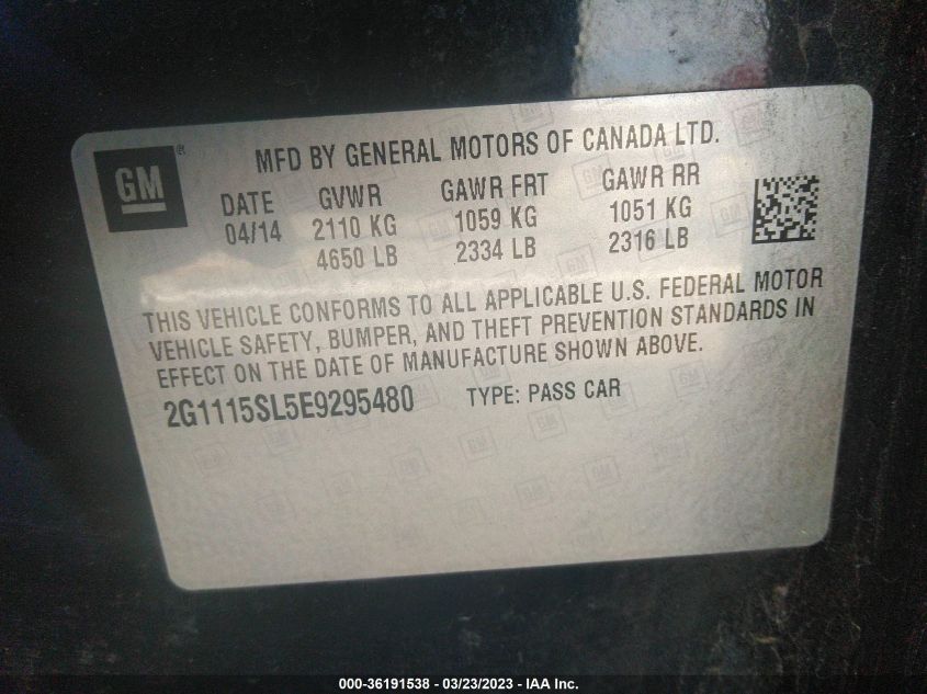 2014 CHEVROLET IMPALA LT - 2G1115SL5E9295480