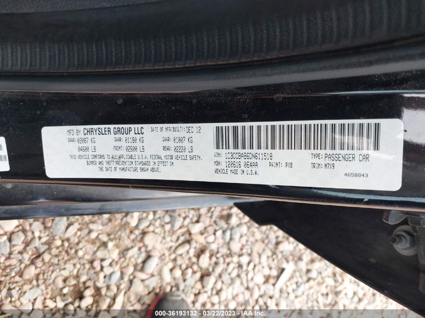 2013 CHRYSLER 200 LX - 1C3CCBAB6DN611518