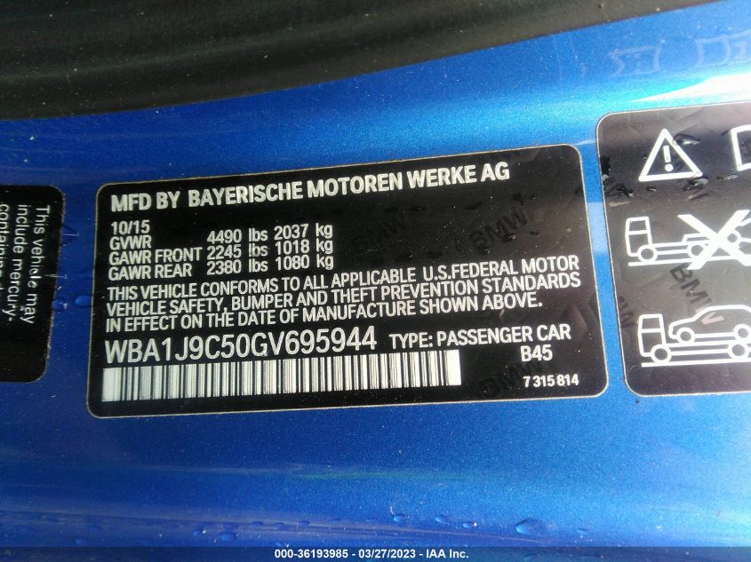 2016 BMW 2 SERIES M235I XDRIVE - WBA1J9C50GV695944