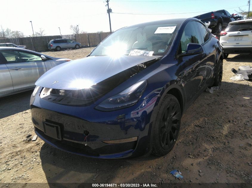 2022 TESLA MODEL Y LONG RANGE - 7SAYGAEE9NF553332