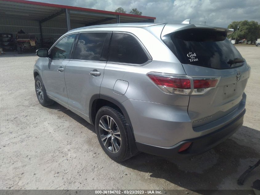 2016 TOYOTA HIGHLANDER XLE - 5TDKKRFH7GS159738