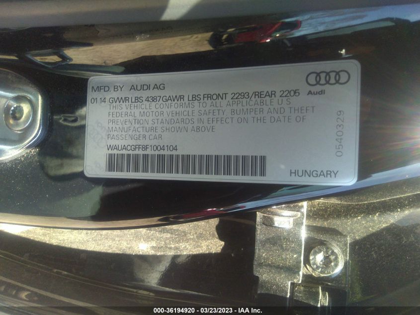2015 AUDI A3 1.8T PREMIUM - WAUACGFF8F1004104