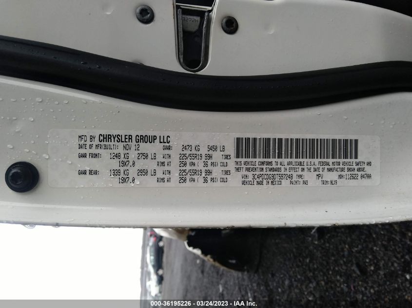 2013 DODGE JOURNEY CREW - 3C4PDCDG9DT597248