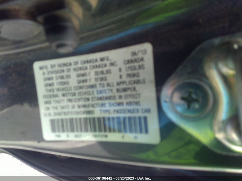 2013 HONDA CIVIC SDN LX - 2HGFB2F51DH549860