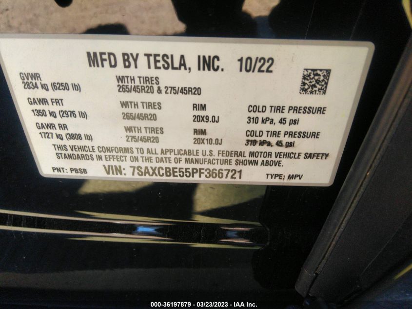 2023 TESLA MODEL X - 7SAXCBE55PF366721