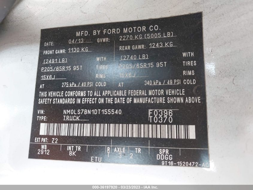 2013 FORD TRANSIT CONNECT XLT - NM0LS7BN1DT155540