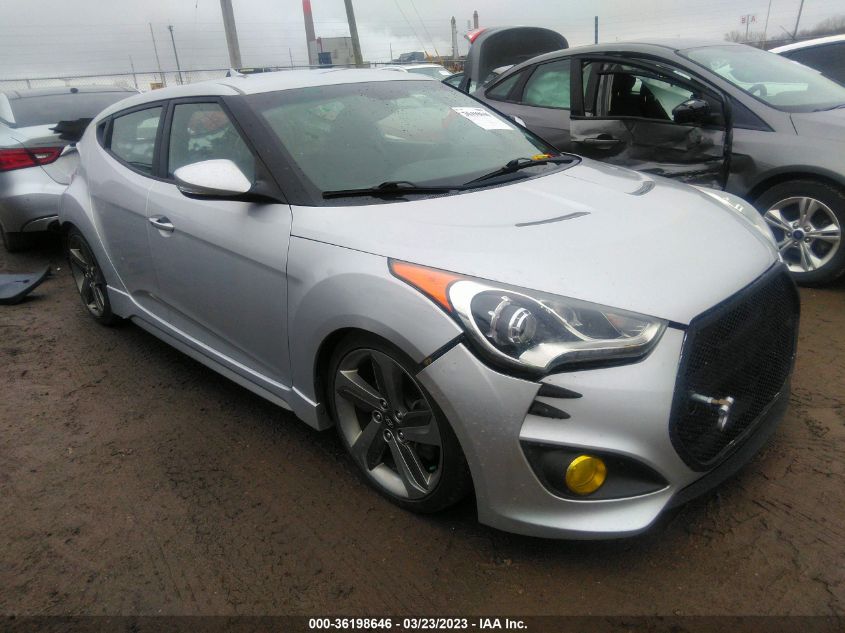 2013 HYUNDAI VELOSTER TURBO W/BLUE INT - KMHTC6AE2DU112133