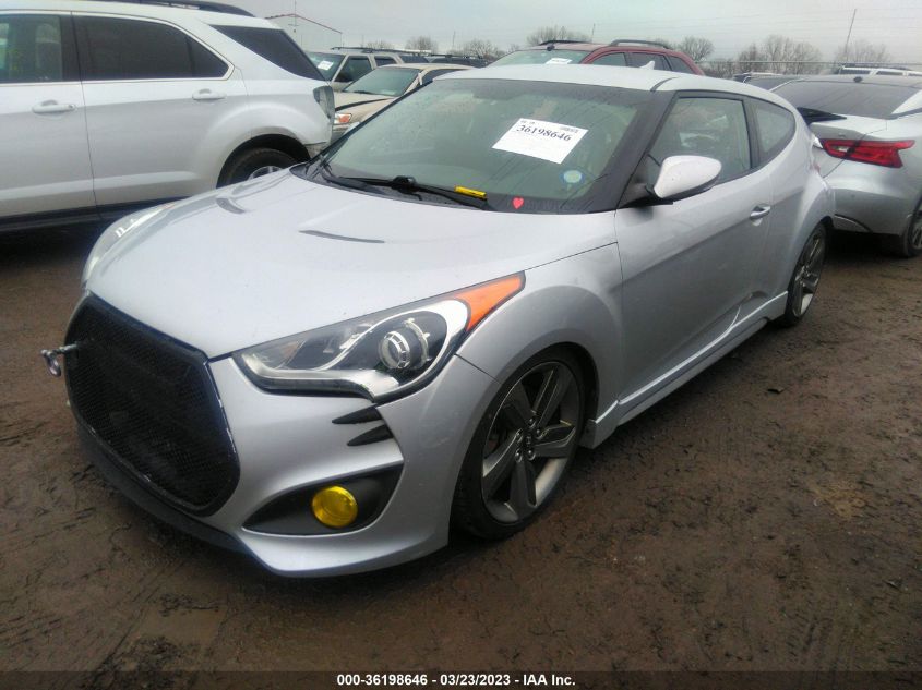 2013 HYUNDAI VELOSTER TURBO W/BLUE INT - KMHTC6AE2DU112133