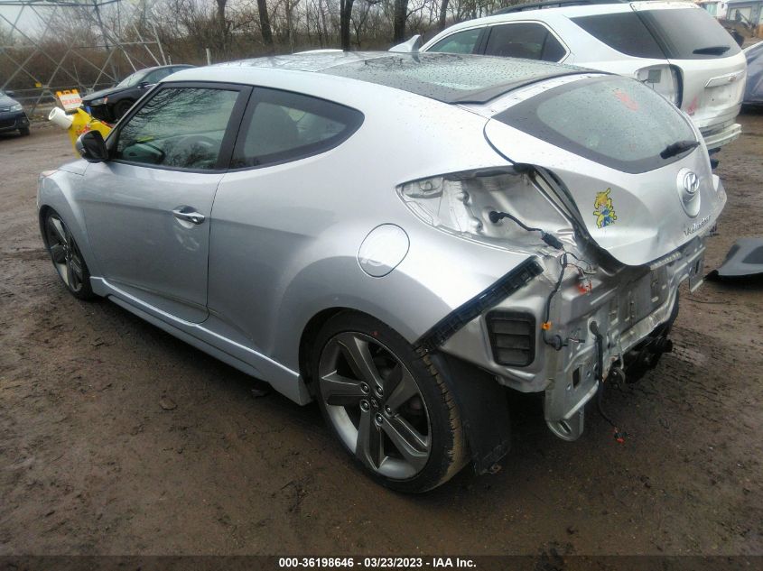 2013 HYUNDAI VELOSTER TURBO W/BLUE INT - KMHTC6AE2DU112133