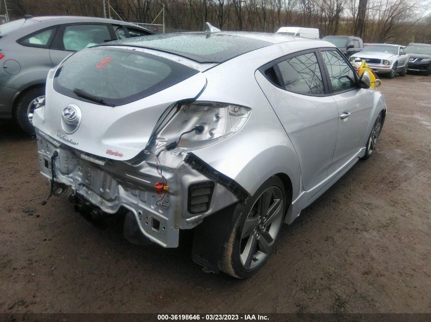 2013 HYUNDAI VELOSTER TURBO W/BLUE INT - KMHTC6AE2DU112133