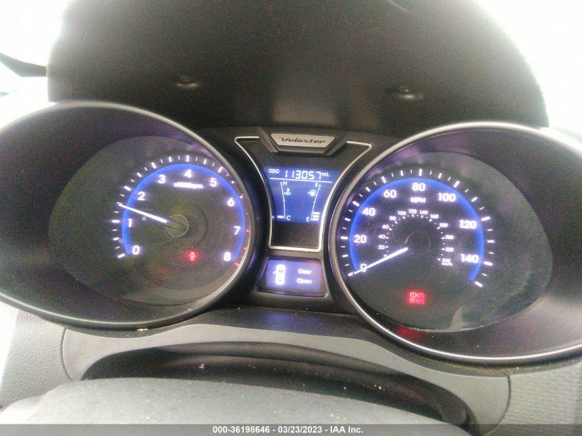 2013 HYUNDAI VELOSTER TURBO W/BLUE INT - KMHTC6AE2DU112133