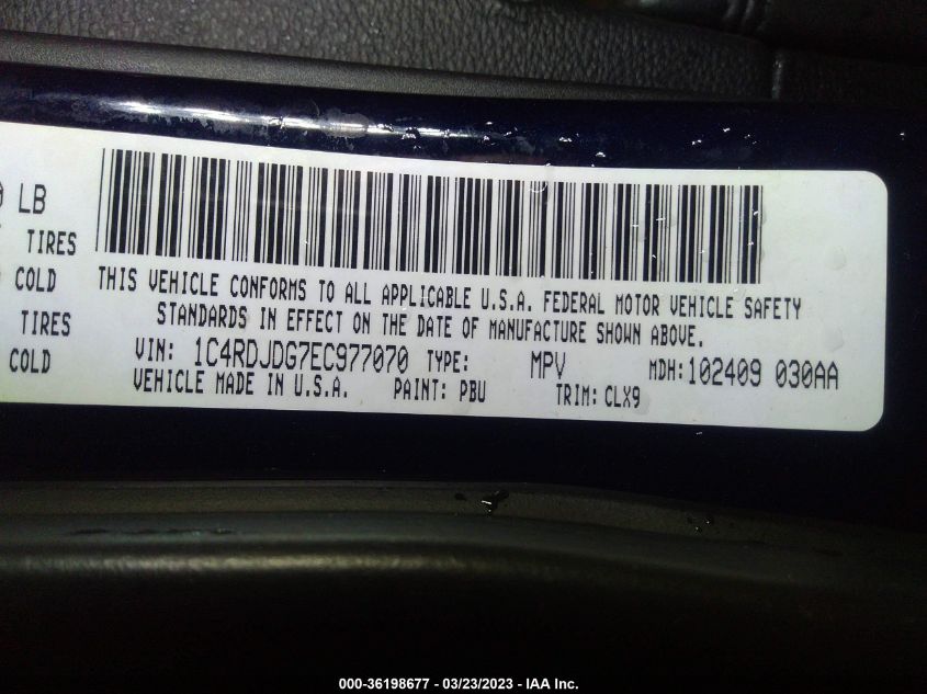 2014 DODGE DURANGO LIMITED - 1C4RDJDG7EC977070
