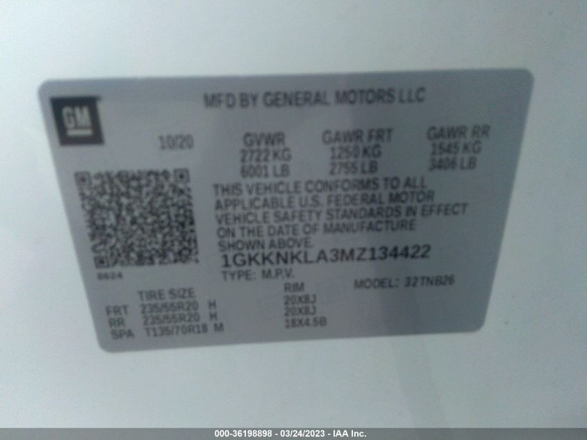 1GKKNKLA3MZ134422 GMC Acadia SLE 9