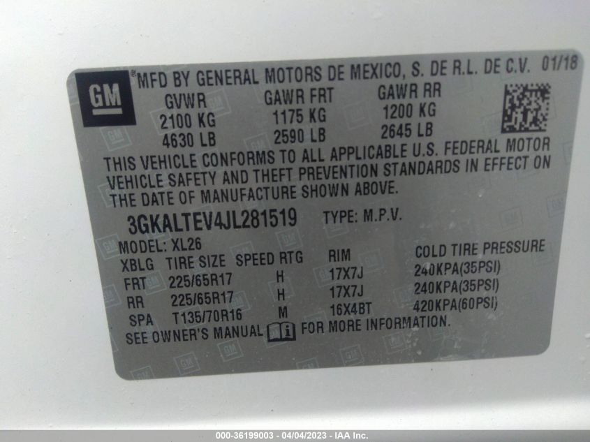 2018 GMC TERRAIN SLE - 3GKALTEV4JL281519