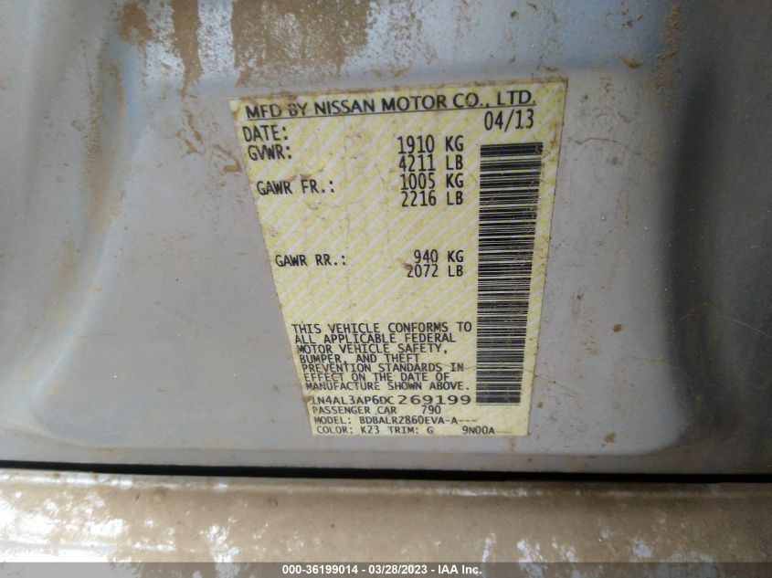 2013 NISSAN ALTIMA 2.5 S - 1N4AL3AP6DC269199
