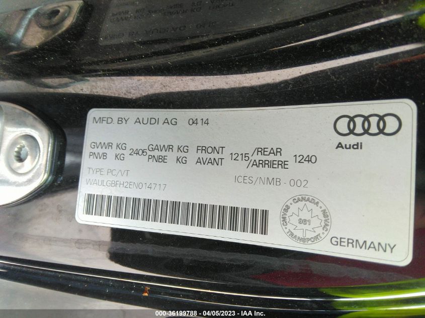 2014 AUDI S5 TECHNIK WAULGBFH2EN014717
