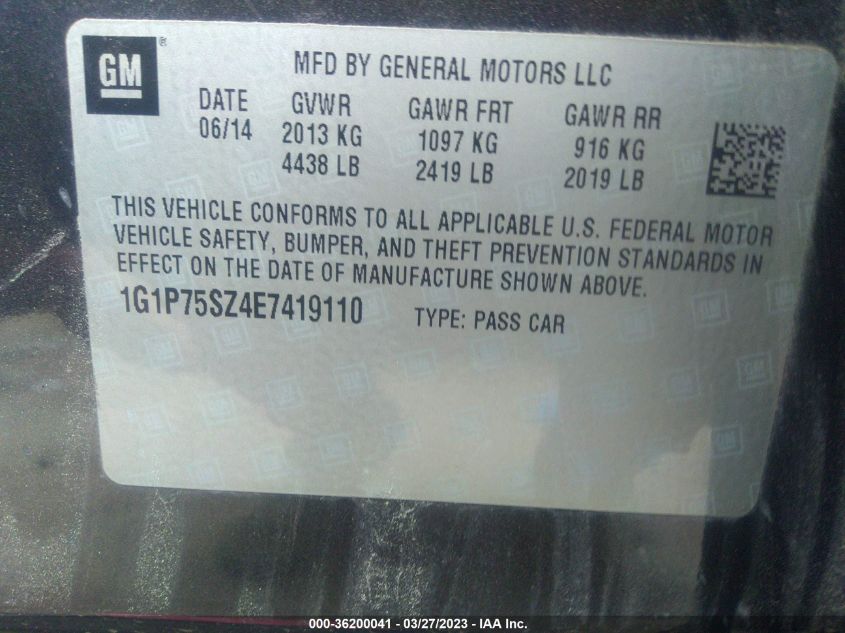 2014 CHEVROLET CRUZE DIESEL - 1G1P75SZ4E7419110