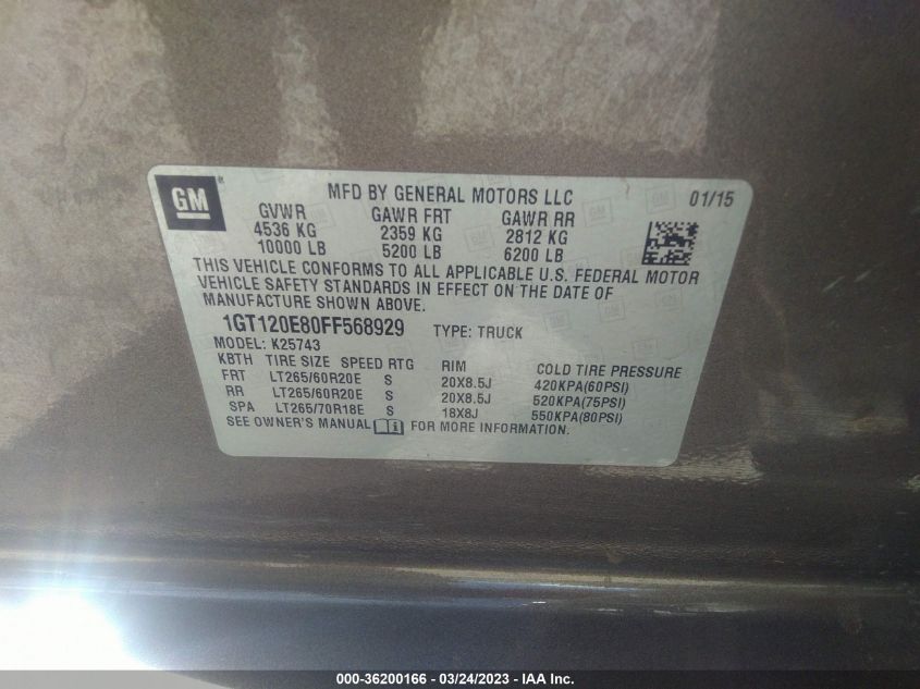 2015 GMC SIERRA 2500HD DENALI - 1GT120E80FF568929