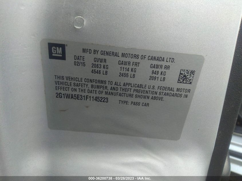 2015 CHEVROLET IMPALA LIMITED LS - 2G1WA5E31F1145223