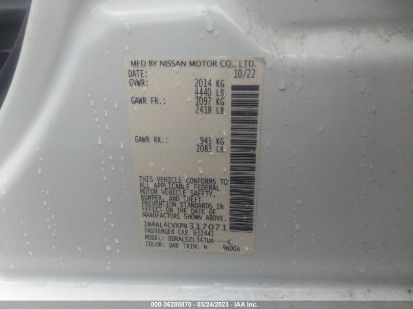 2023 NISSAN ALTIMA 2.0 SR - 1N4AL4CVXPN317071