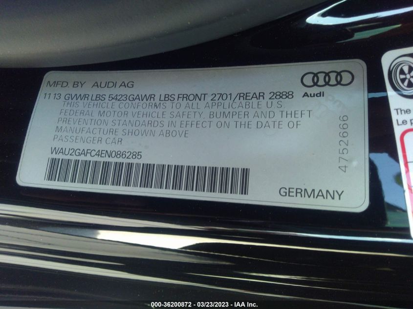 2014 AUDI A7 3.0 PRESTIGE WAU2GAFC4EN086285