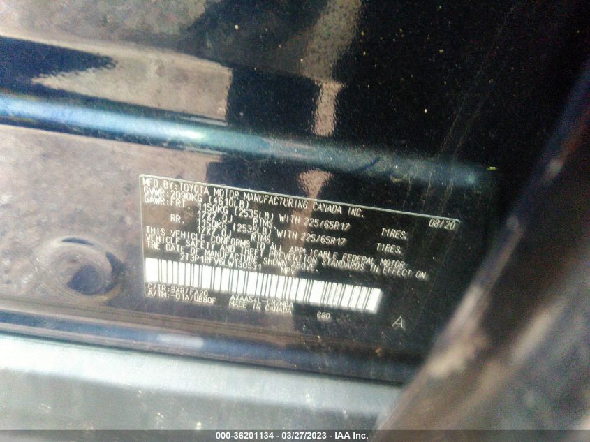 2020 TOYOTA RAV4 XLE - 2T3P1RFV6LW130531