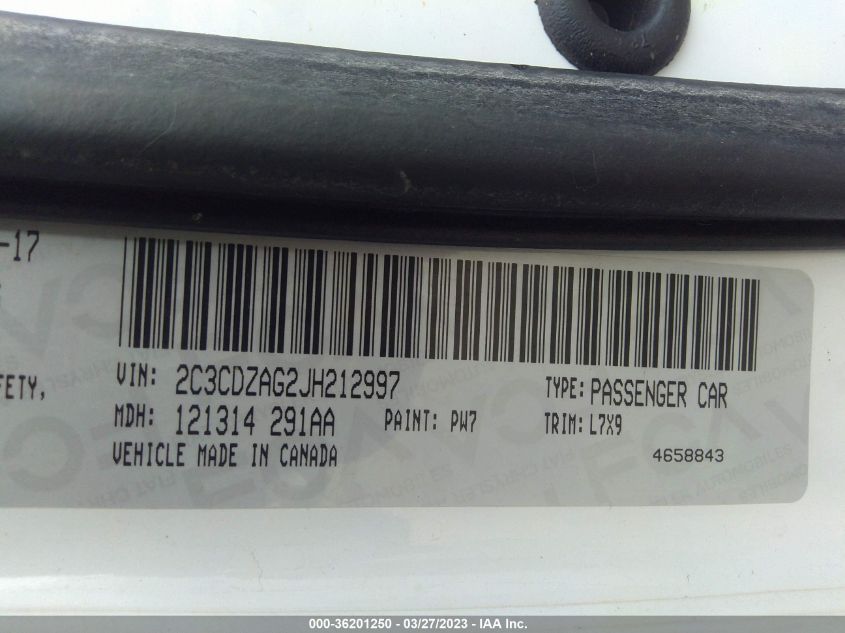 2018 DODGE CHALLENGER SXT - 2C3CDZAG2JH212997