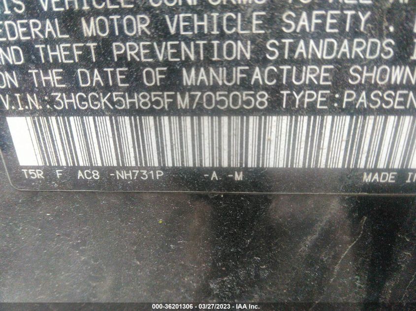 2015 HONDA FIT EX-L/EX - 3HGGK5H85FM705058