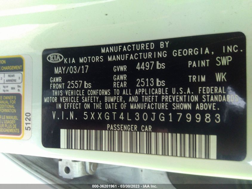 2018 KIA OPTIMA LX - 5XXGT4L30JG179983