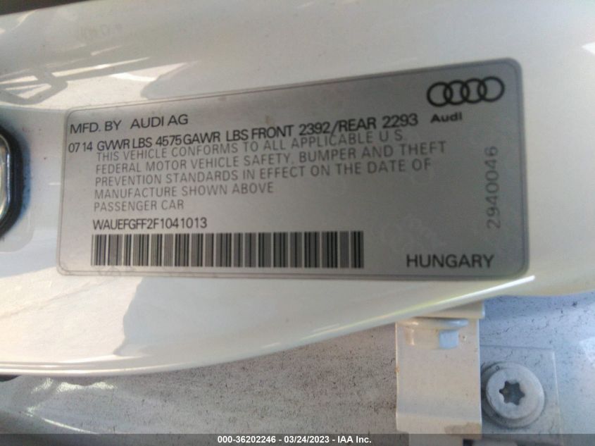 2015 AUDI A3 2.0T PREMIUM PLUS - WAUEFGFF2F1041013