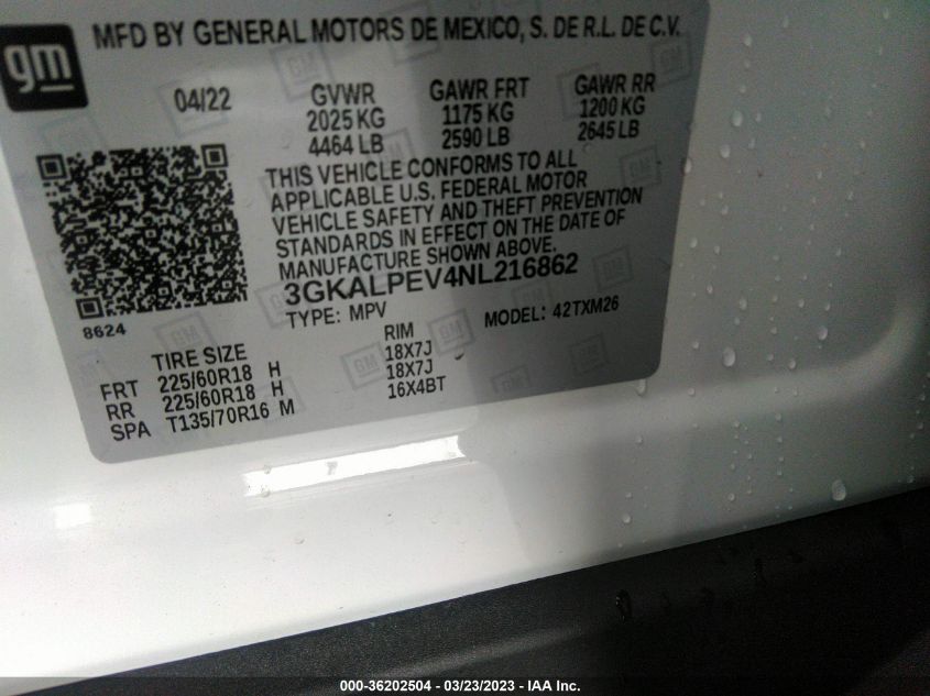 2022 GMC TERRAIN SLT - 3GKALPEV4NL216862