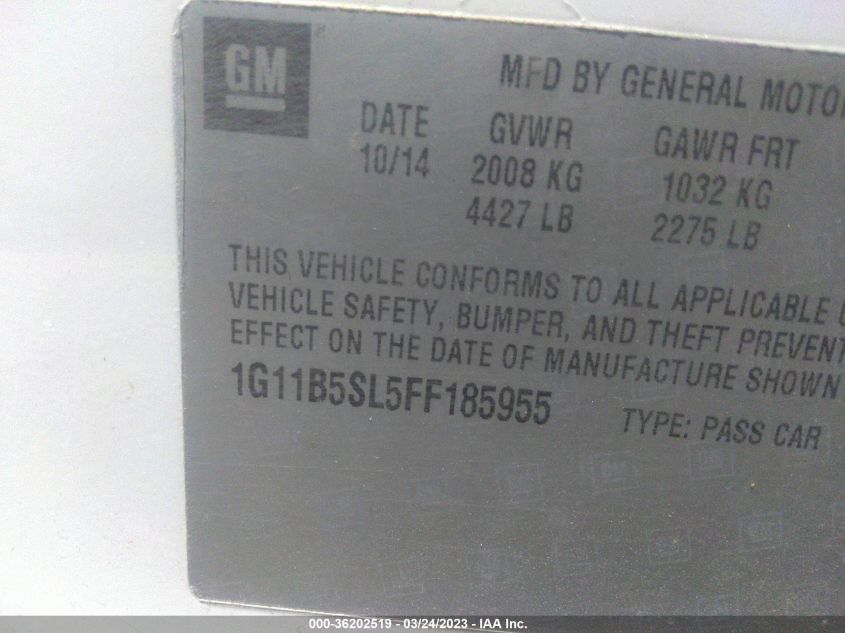 2015 CHEVROLET MALIBU LS - 1G11B5SL5FF185955