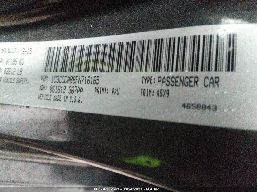 2015 CHRYSLER 200 LIMITED - 1C3CCCAB8FN716165