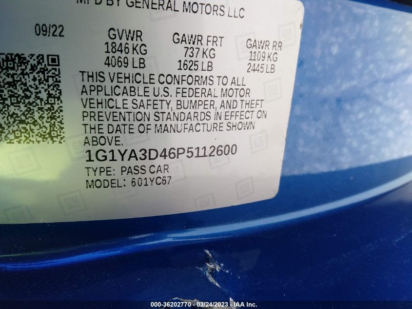 2023 CHEVROLET CORVETTE 1LT - 1G1YA3D46P5112600