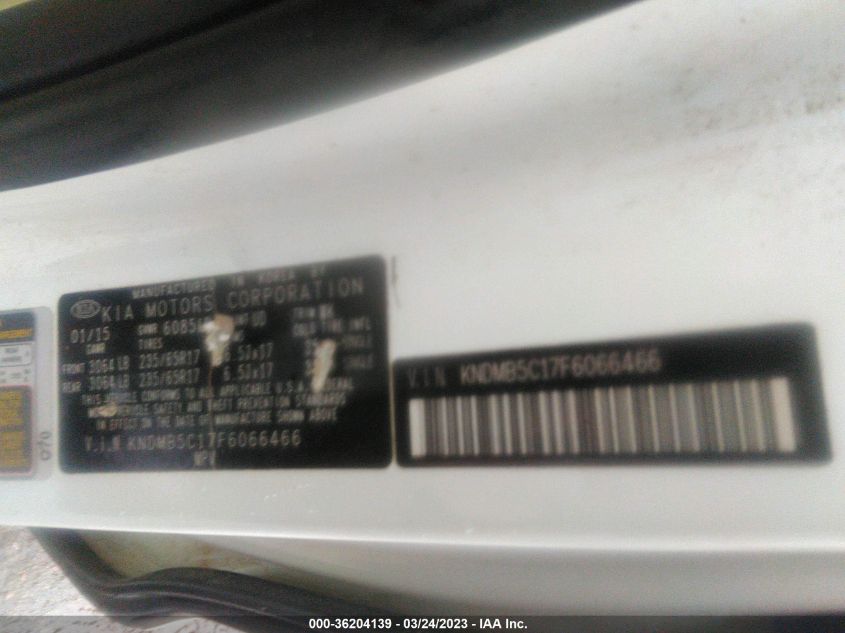 2015 KIA SEDONA LX - KNDMB5C17F6066466