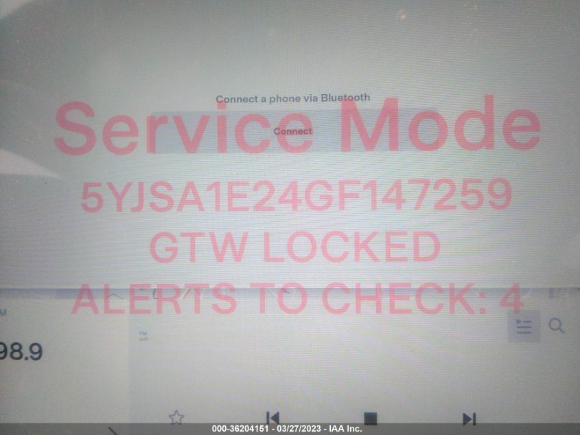 2016 TESLA MODEL S 90D/70D/75D/60D/85D - 5YJSA1E24GF147259