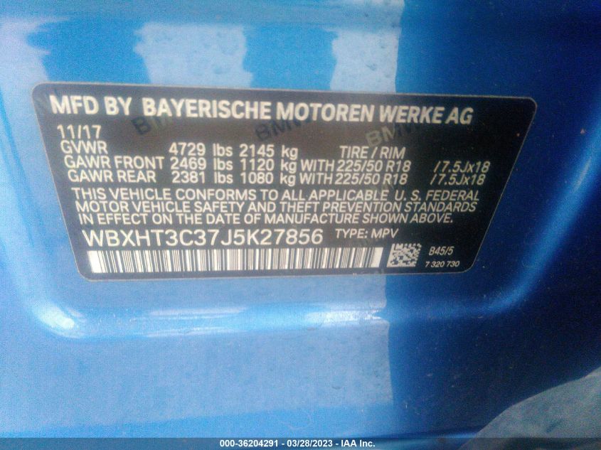 2018 BMW X1 XDRIVE28I - WBXHT3C37J5K27856