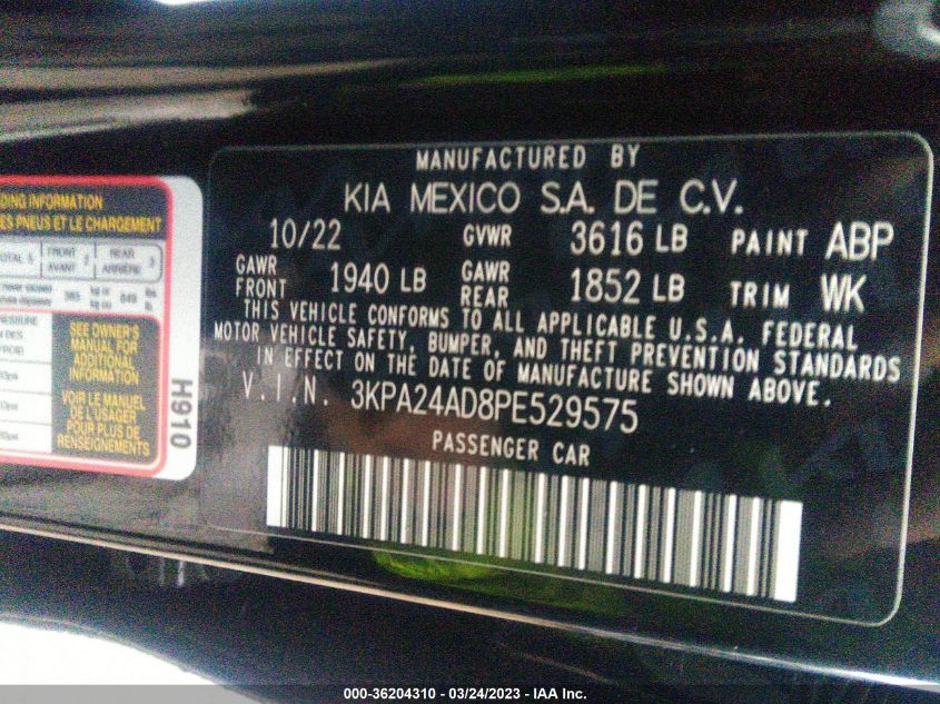 2023 KIA RIO S - 3KPA24AD8PE529575