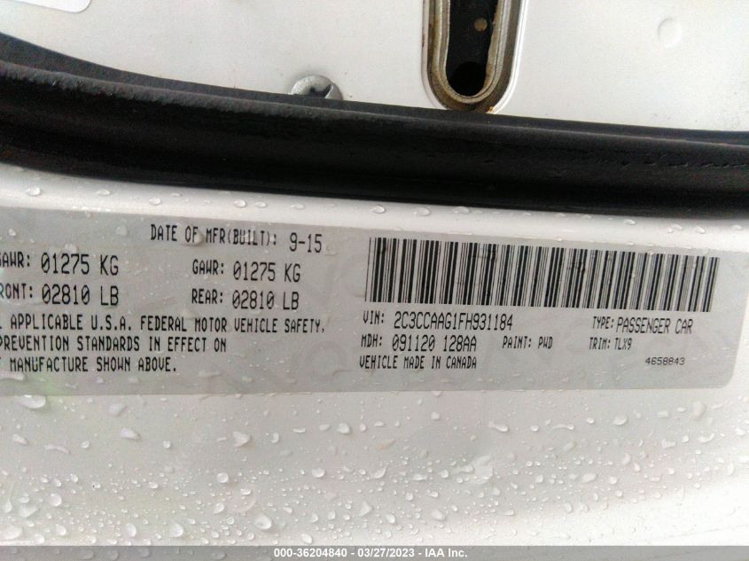 2015 CHRYSLER 300 LIMITED - 2C3CCAAG1FH931184