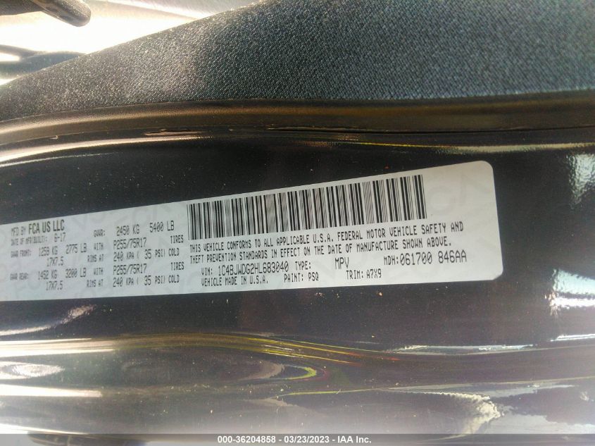 2017 JEEP WRANGLER UNLIMITED SPORT - 1C4BJWDG2HL683040
