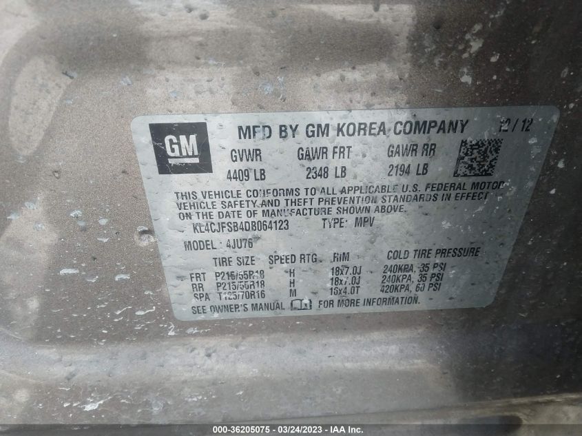 2013 BUICK ENCORE CONVENIENCE - KL4CJFSB4DB064123