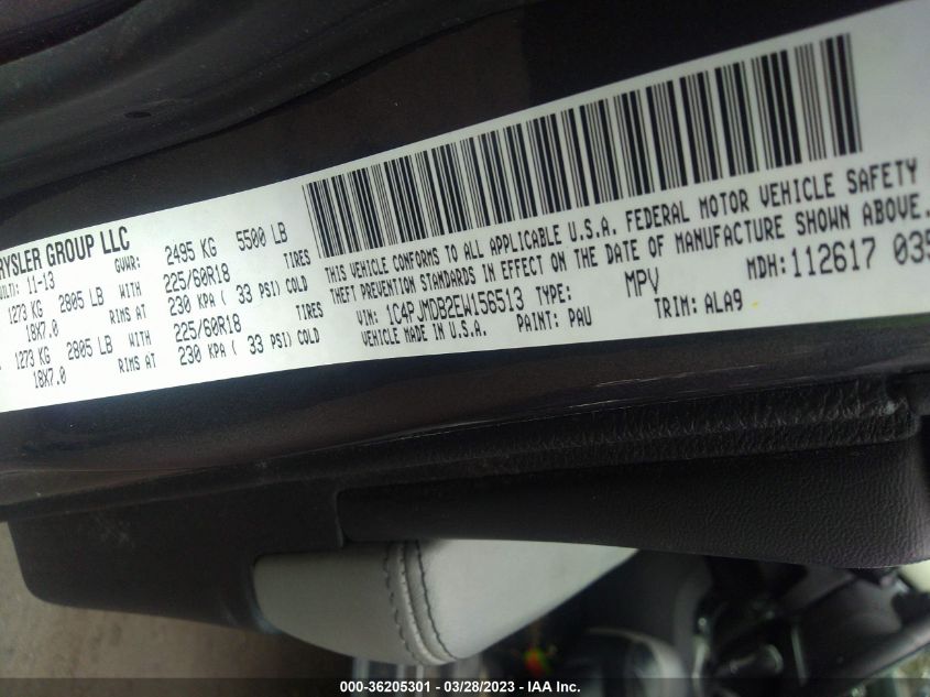 2014 JEEP CHEROKEE LIMITED - 1C4PJMDB2EW156513