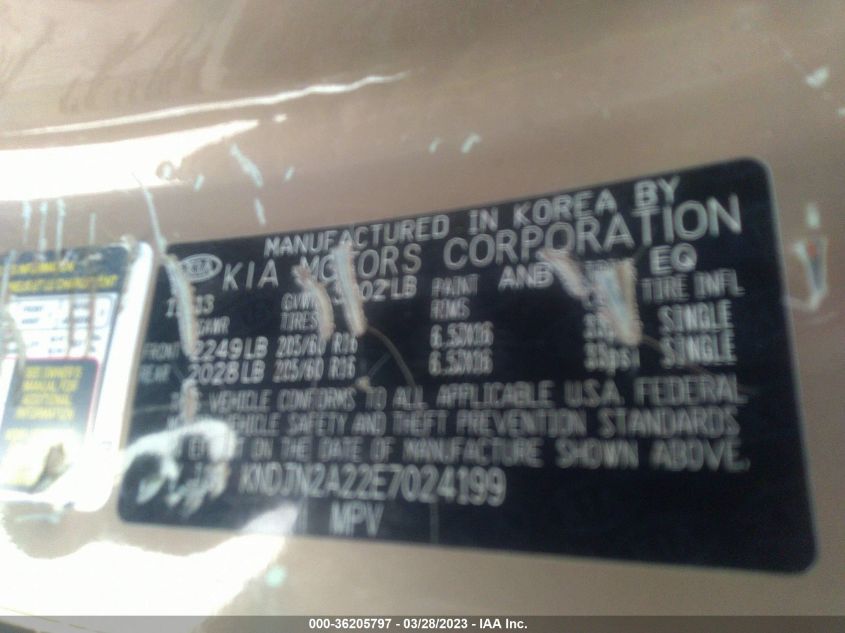 2014 KIA SOUL BASE - KNDJN2A22E7024199