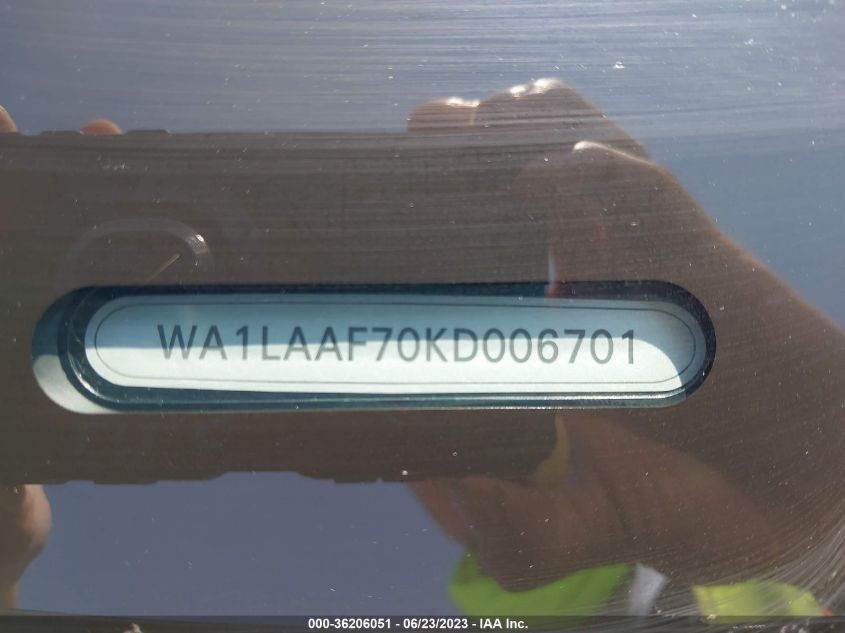 2019 AUDI Q7 PREMIUM PLUS - WA1LAAF70KD006701