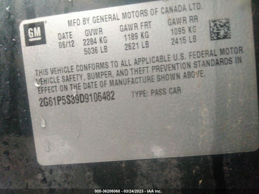 2013 CADILLAC XTS LUXURY - 2G61P5S39D9106482